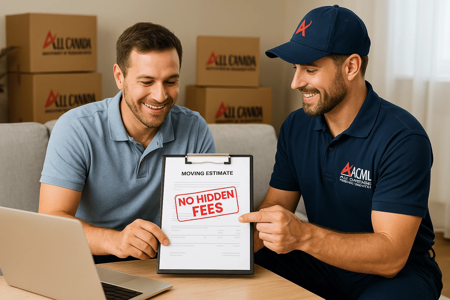 Professional moving crew carrying packed boxes and preparing moving truck on relocation day