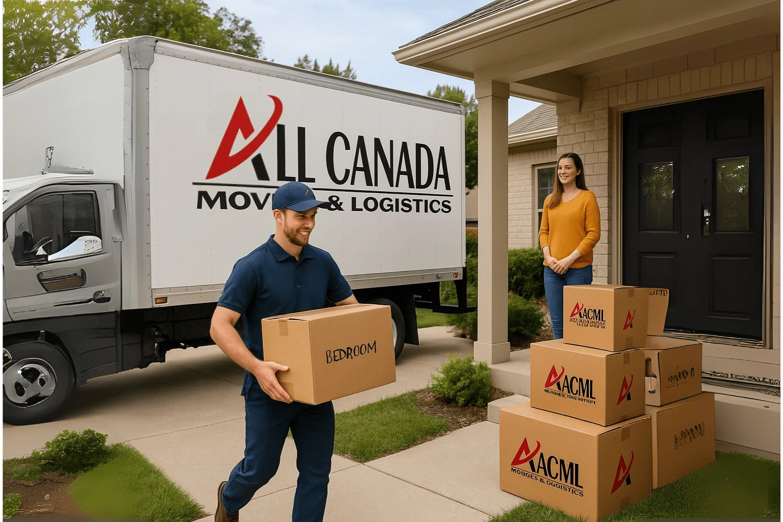 Movers reviewing an organized moving checklist clipboard for residential relocation